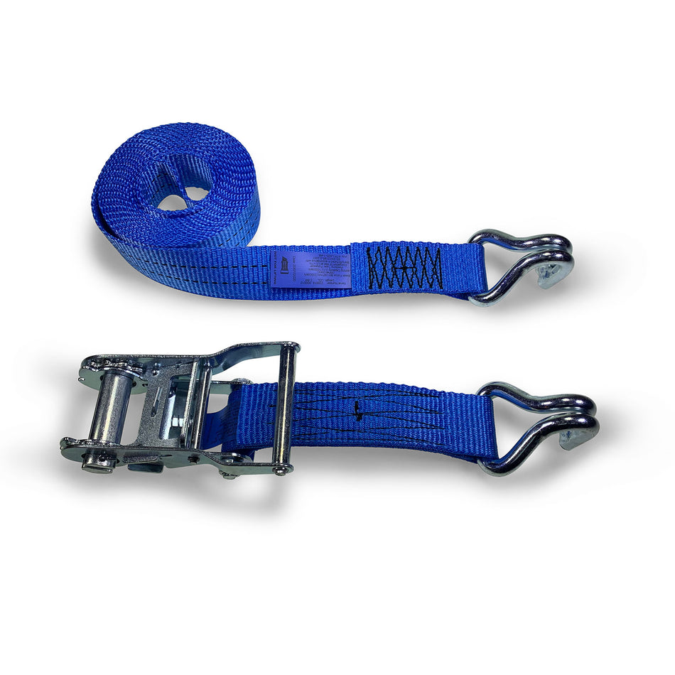 35mm Wide Length Ratchet Strap - Claw Hook Ends - 4 Metre Length