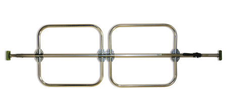 Hooped Braces to fit Aluminium Cargo Stay, showcasing metal frame and rings for enhanced load security, compatible with 38-42mm cargo stays. Includes brackets and fixings.