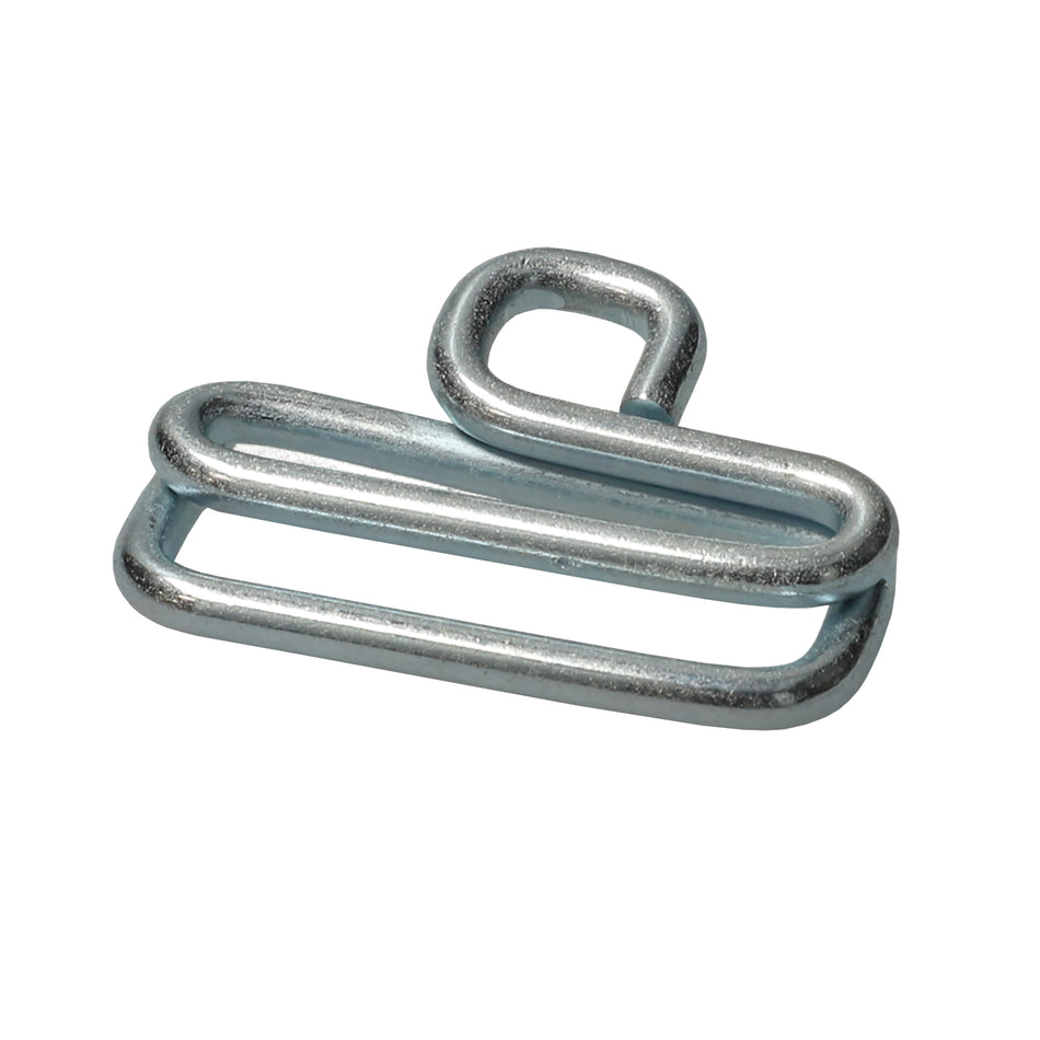 Strap Slide Adjuster for Roof Mounted Bungee Systems, featuring a sleek metal design, used to secure and adjust straps in load restraint applications.