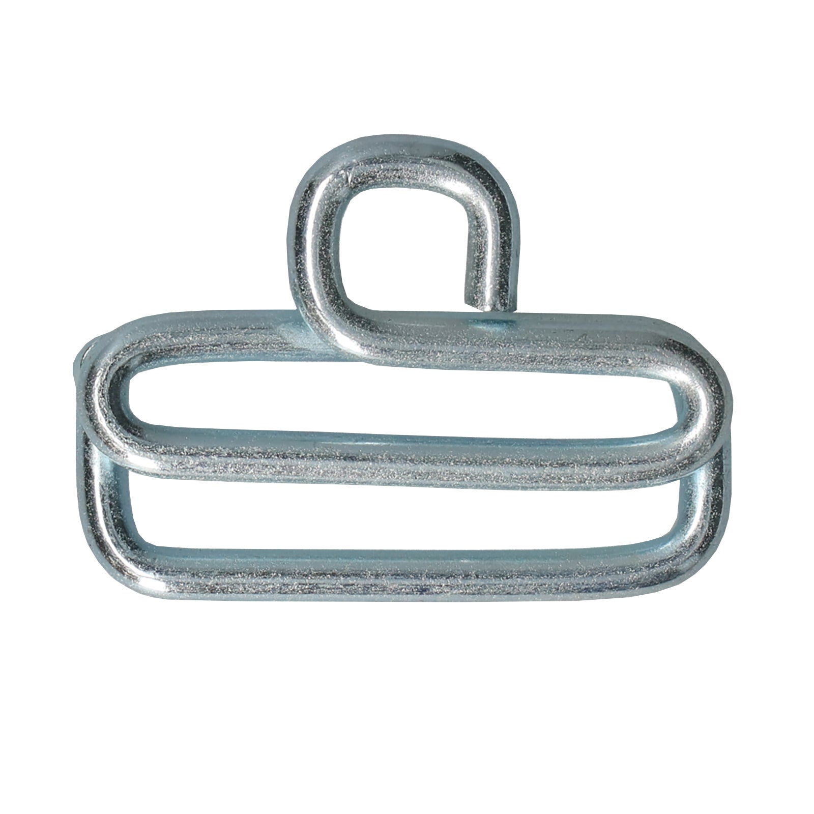 Strap Slide Adjuster for Roof Mounted Bungee Systems; features a silver metal clip designed for adjustable strap positioning.