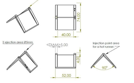 Corner Protector for 40mm Strapping, pack of 800, shown in a detailed diagram highlighting its metal frame design for securing boxes, parcels, and pallets.