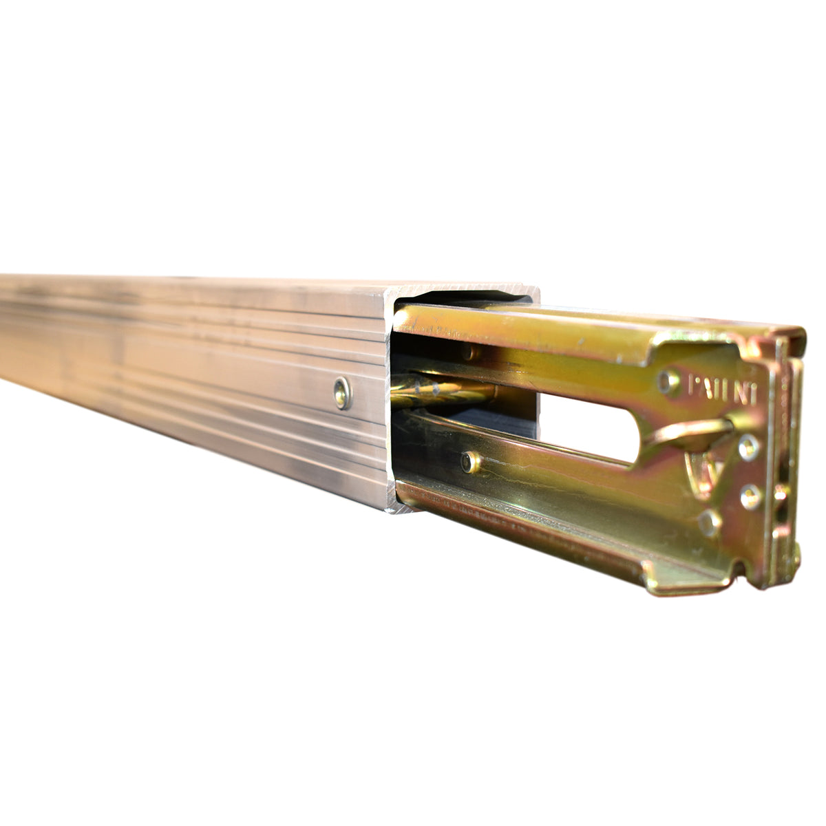 Aluminium Decking Beam for E-Track, featuring a flat latch release mechanism and anti-slip surface, designed for heavy-duty load applications up to 1,000kg.