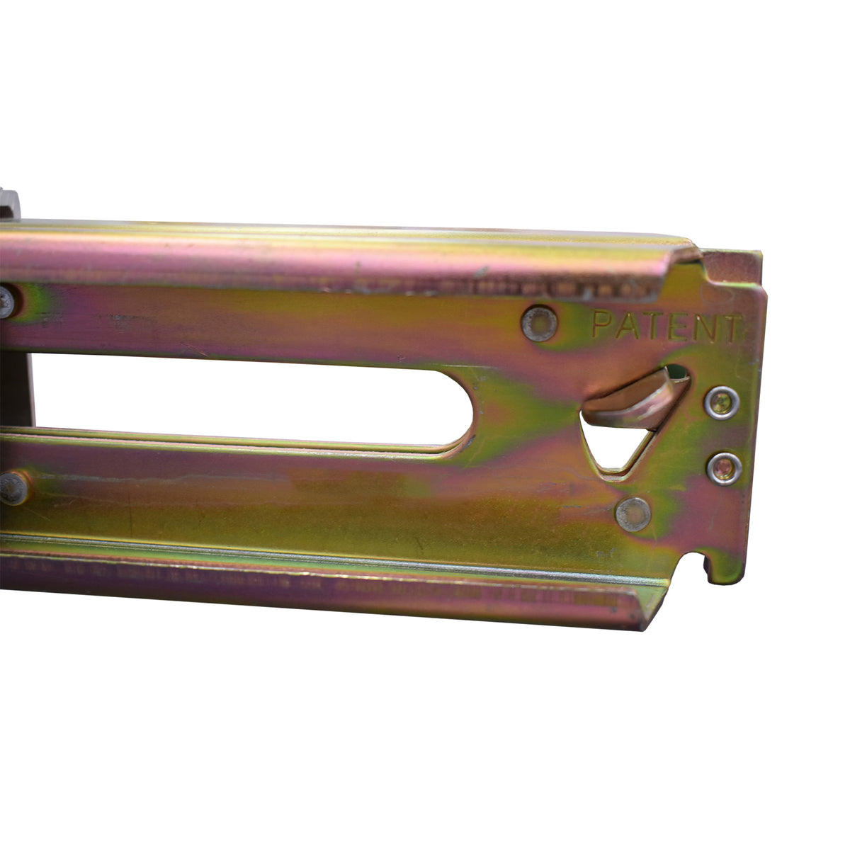 Aluminium Decking Beam for E-Track (2.3-2.6m) with patented flat latch mechanism, designed for heavy-duty applications and compatible with specific e-track systems.