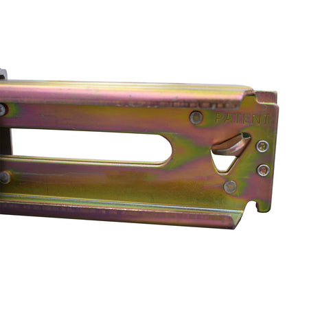 Aluminium Decking Beam for E-Track (2.3-2.6m) with patented flat latch mechanism, designed for heavy-duty applications and compatible with specific e-track systems.