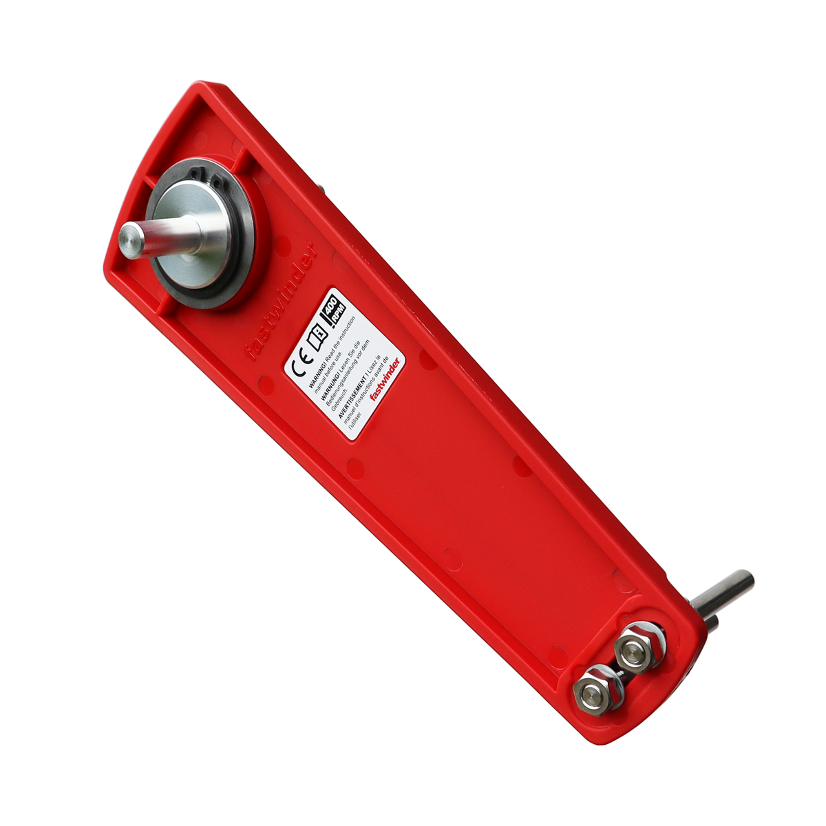 Cordless Drill Attachment Fast Strap Winder, featuring a red body with a white label, designed for efficient strap winding with dry bearing technology.