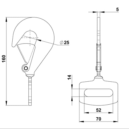 Fall Protection Ratchet Strap with Snap Hooks: technical drawing showcasing strap with snap hooks, ratchet buckle, and FALL PROTECTION ONLY text for secure vehicle use.