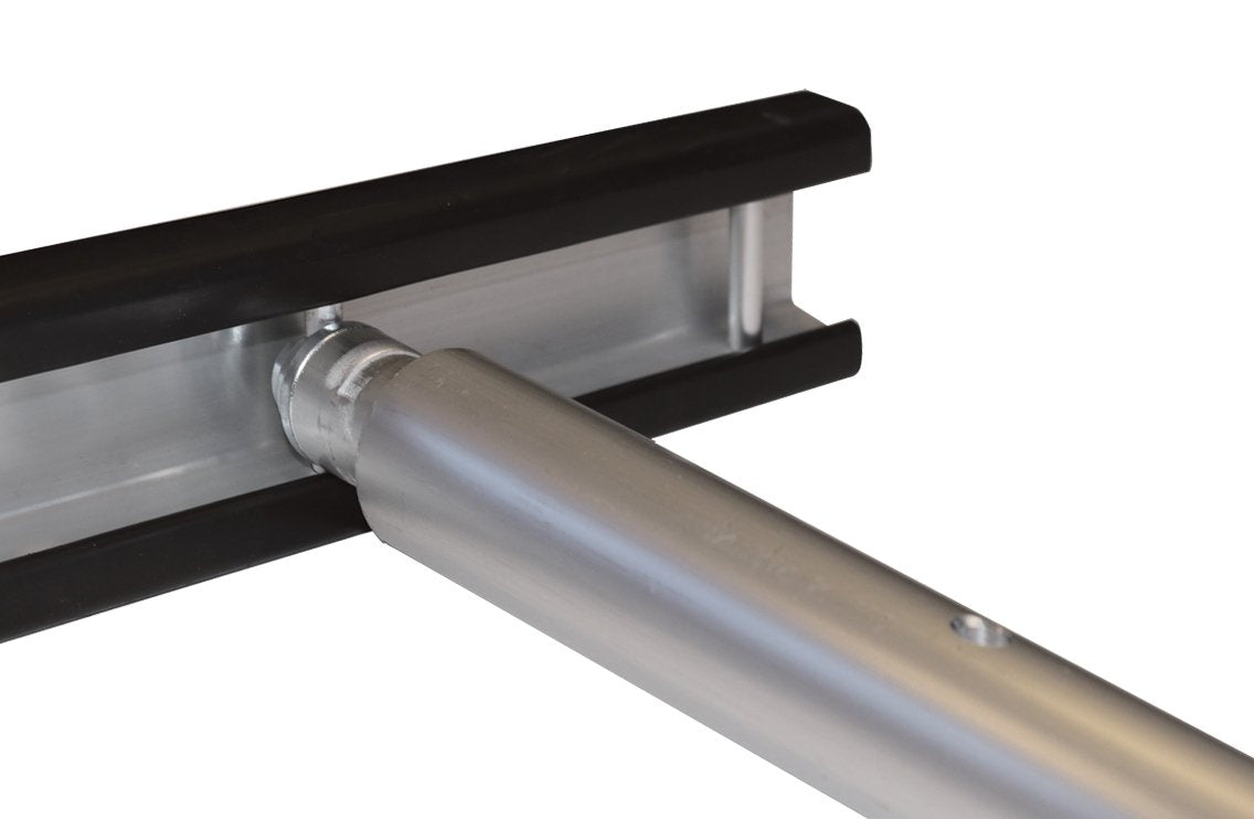 Round Aluminium Shoring Bar, adjustable 2385-2760mm, close-up of the metal cylinder with spring-loaded end; lightweight, supports up to 400kg evenly distributed.