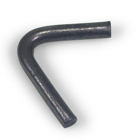 Flat Backed Rope Hook - Weld On: Close-up of a 12mm diameter steel hook with hexagonal and rod-like features, designed for secure welding applications.