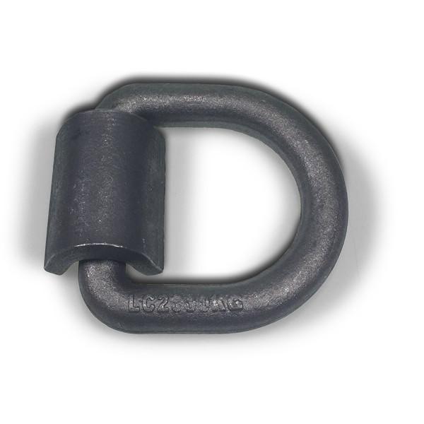 Lashing Link - High Tensile Steel, shown as a black metal cylinder with a hole and large screw, supports 2000kg. Includes weld-on cleat, size: 20mm dia., 113mm length.