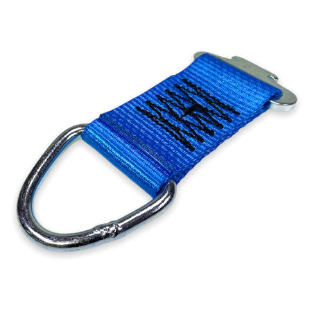 Lashing Extension for 1806 Load Track featuring a blue strap with a metal ring, suitable for securing loads up to 1200kg.
