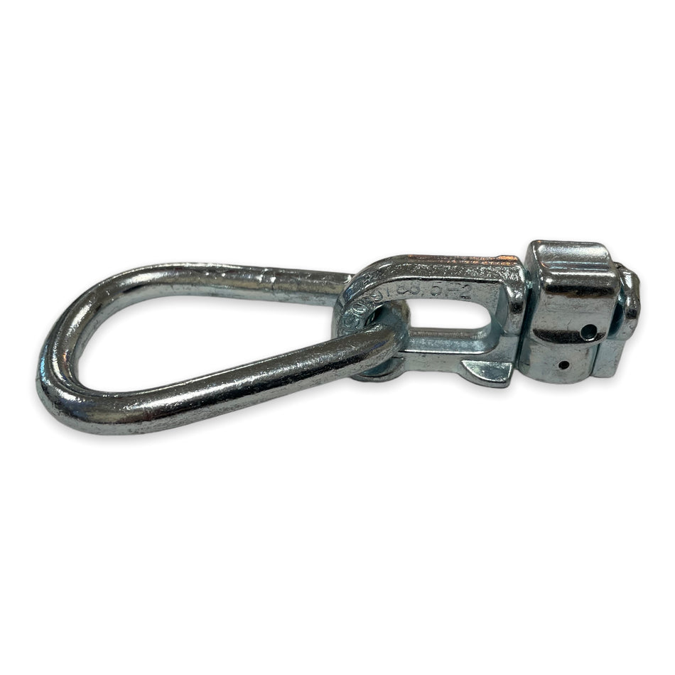 Double Stud Fitting for aluminium captive track, featuring a metal ring and chain link, with a 1800kg breaking strength, ideal for load restraint.